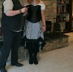 Striped vintage looking bustle skirt